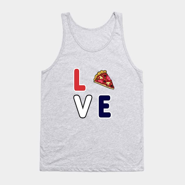 Pizza Love, Mozzarella Pepperoni Pizzeria Pie Tank Top by Maxx Exchange